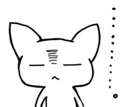 Sleepy white cat sticker #3650221