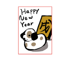 Kawaii New Year's card sticker #3652682