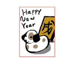 Kawaii New Year's card sticker #3652682