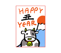 Kawaii New Year's card sticker #3652691