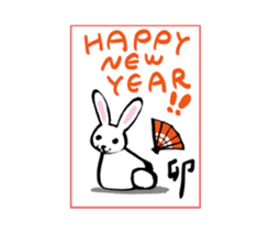 Kawaii New Year's card sticker #3652697