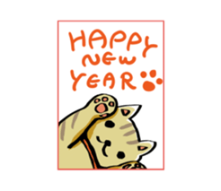Kawaii New Year's card sticker #3652710