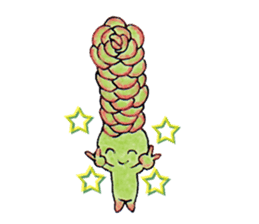 The strange and cute stamp of succulent sticker #3656487