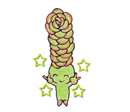 The strange and cute stamp of succulent sticker #3656487
