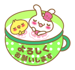 Teacup rabbit "Usagi chan" talk ver1 sticker #3657903