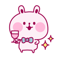 Wine-red rabbit chat sticker #3664304
