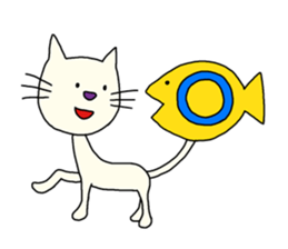 The white cat which looks back on a past sticker #3665275