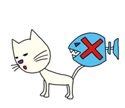 The white cat which looks back on a past sticker #3665276