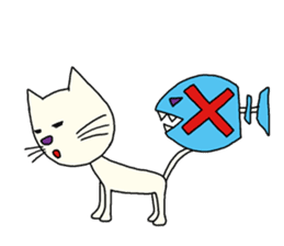 The white cat which looks back on a past sticker #3665276