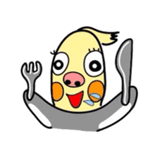 Okame-kun is the Cockatiel. sticker #3666835