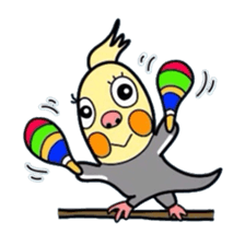 Okame-kun is the Cockatiel. sticker #3666837