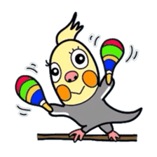 Okame-kun is the Cockatiel. sticker #3666837