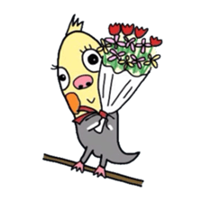 Okame-kun is the Cockatiel. sticker #3666840