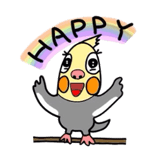 Okame-kun is the Cockatiel. sticker #3666842