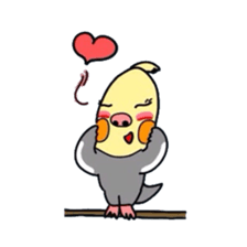 Okame-kun is the Cockatiel. sticker #3666845