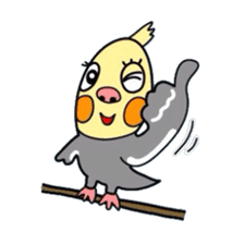 Okame-kun is the Cockatiel. sticker #3666846