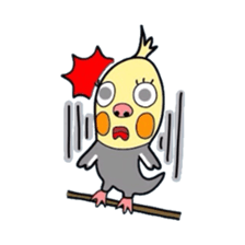 Okame-kun is the Cockatiel. sticker #3666852