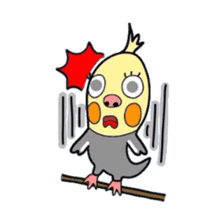 Okame-kun is the Cockatiel. sticker #3666852