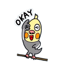 Okame-kun is the Cockatiel. sticker #3666853