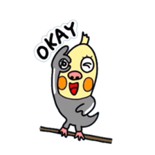 Okame-kun is the Cockatiel. sticker #3666853