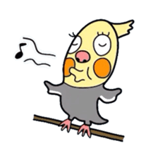 Okame-kun is the Cockatiel. sticker #3666867