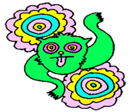 GREEN CAT PYUNTA sticker #3668124