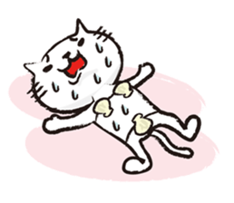 Very white cat 3 sticker #3673653