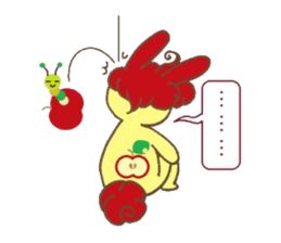 Apple and Rabbit Sticker sticker #3674078