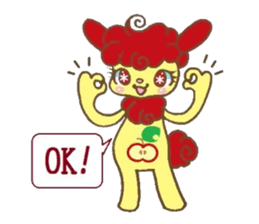 Apple and Rabbit Sticker sticker #3674096