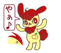 Apple and Rabbit Sticker sticker #3674108