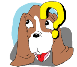 Very cute sisters of Basset Hound. sticker #3674511