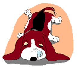 Very cute sisters of Basset Hound. sticker #3674515
