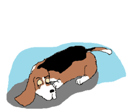 Very cute sisters of Basset Hound. sticker #3674518
