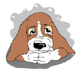 Very cute sisters of Basset Hound. sticker #3674520