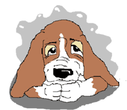 Very cute sisters of Basset Hound. sticker #3674520