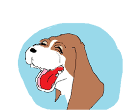 Very cute sisters of Basset Hound. sticker #3674525