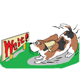 Very cute sisters of Basset Hound. sticker #3674533