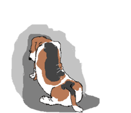 Very cute sisters of Basset Hound. sticker #3674538