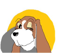 Very cute sisters of Basset Hound. sticker #3674544