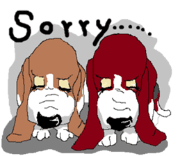 Very cute sisters of Basset Hound. sticker #3674550
