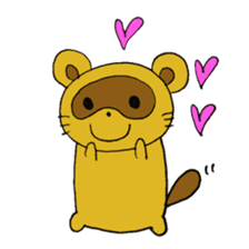 Happy life of pretty yellow Raccoon dog sticker #3676033