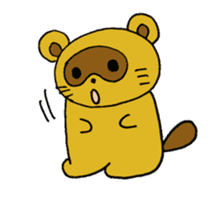Happy life of pretty yellow Raccoon dog sticker #3676036