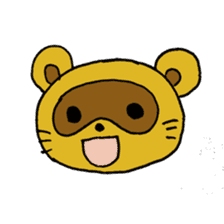 Happy life of pretty yellow Raccoon dog sticker #3676038
