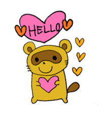 Happy life of pretty yellow Raccoon dog sticker #3676040