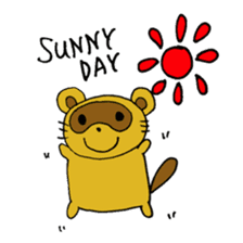 Happy life of pretty yellow Raccoon dog sticker #3676042