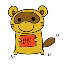 Happy life of pretty yellow Raccoon dog sticker #3676043