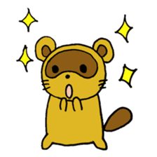 Happy life of pretty yellow Raccoon dog sticker #3676044