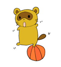 Happy life of pretty yellow Raccoon dog sticker #3676052