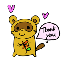Happy life of pretty yellow Raccoon dog sticker #3676054