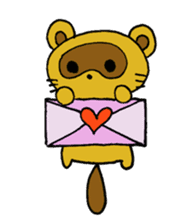 Happy life of pretty yellow Raccoon dog sticker #3676061